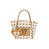 New Disney Polyurethane Shangdi, Plush Tote Shoulder Bag, Crossbody Bag, Handbag Regular Women's Khaki & White 400060362337