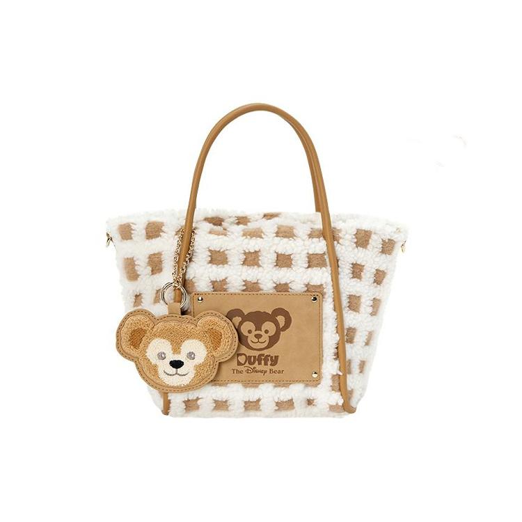 New Disney Polyurethane Shangdi, Plush Tote Shoulder Bag, Crossbody Bag, Handbag Regular Women's Khaki & White 400060362337