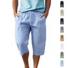 Men's Minimalist Casual Loose Fit Solid Athletic Breathable Linen Shorts Solid Color Casual Pants