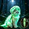 Spookachtig Kattenkleding Dinosaurus Skelet Kat Kostuum, Pluche Capuchon Outfit, Leuke Grappige Foto Prop Halloween Huisdier Kleding voor Kittens Trick or Treat,