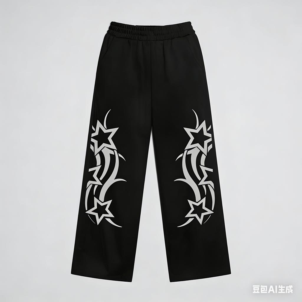 Summer Star Printed Gothic Trendy Breathable Speed Drying Large Loose Sports Men's and Women's Pants