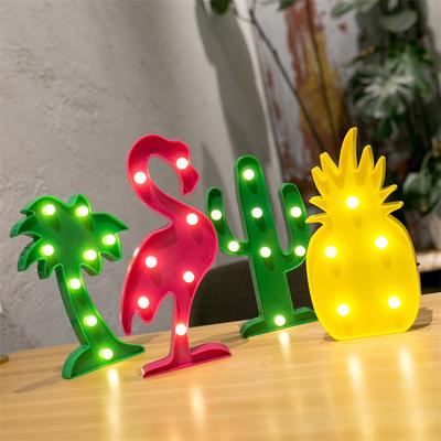 Cute Letter Flamingo Led Night Light for Baby Beside Light Toy Pineapple Cactus Wall Lamp Marquee Sign LED Home Christmas Decor