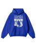 Men Japanese Style Cat Convenience Store Front Print Hoodie Pullover Sweatshirt Anime Black White Art Casual Streetwear Oversized Loose Hooded Tops