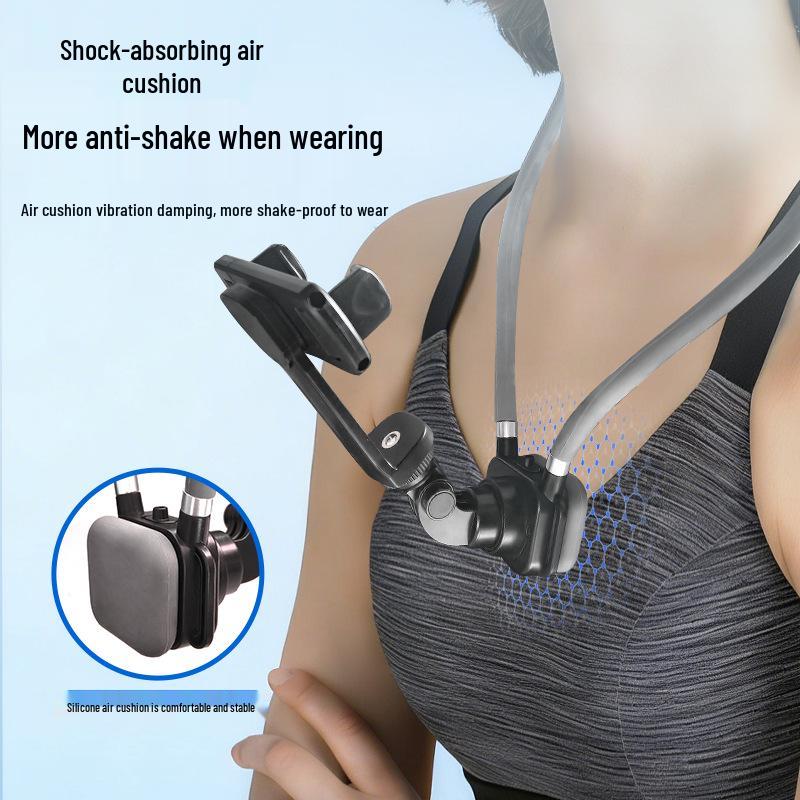 First-Person Shooting Phone Holder for Live Streaming and Outdoor Sports with Anti-Shake Neck Bracket