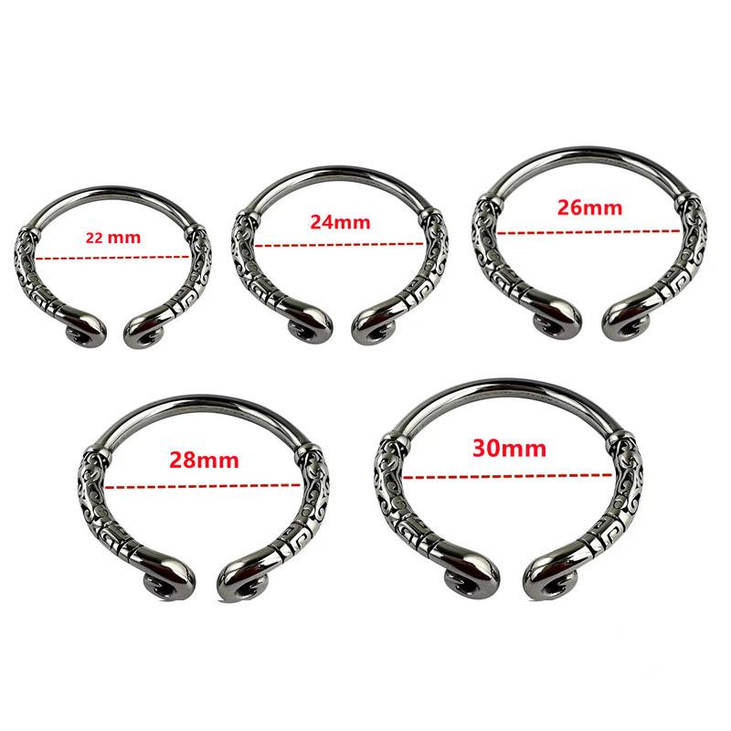 Männlicher Penisring, enger Reifen, Fluch-Verschlussring, Edelstahl, Hodensack-Rückhaltesystem für Erwachsene, Sexspielzeug