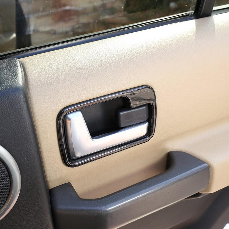 Per Land Rover Discovery 3 04-09 ABS cromato/Grana legno nero Auto Interno Maniglia Porta Ciotola Copertura Rivestimento Adesivo Auto
