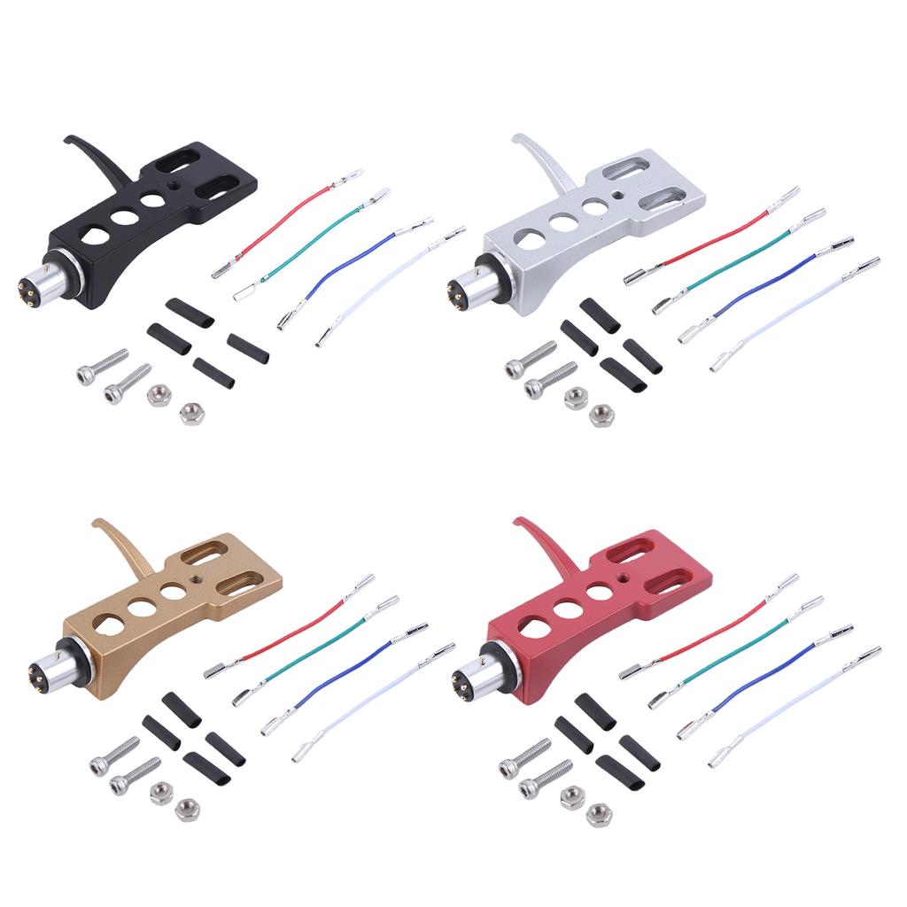 Cartridge Headshell Stylus Holder with 4 Lead Wires LP Headshell for Most Record Player Replacement Headstands