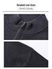 Hengyuanxiang Men's Zippered Half-High Neck Cashmere Wool Sweater – 2025 Autumn/Winter Collection