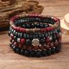 Men's Fashion Retro DIY Multi layer Elastic Thread Coconut Shell Wood Bead Bracelet Suitable for Date, Party, Festival Gifts