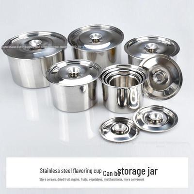 Stainless Steel 10-24cm Kitchen Seasoning Jar Cylinder Oil Tank