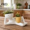 Shop Window Plant Decor Lazy Guy Planter, Little Character Flowerpot Ornament, Creative Lying Succulents Planter Humanoid Double Pot for