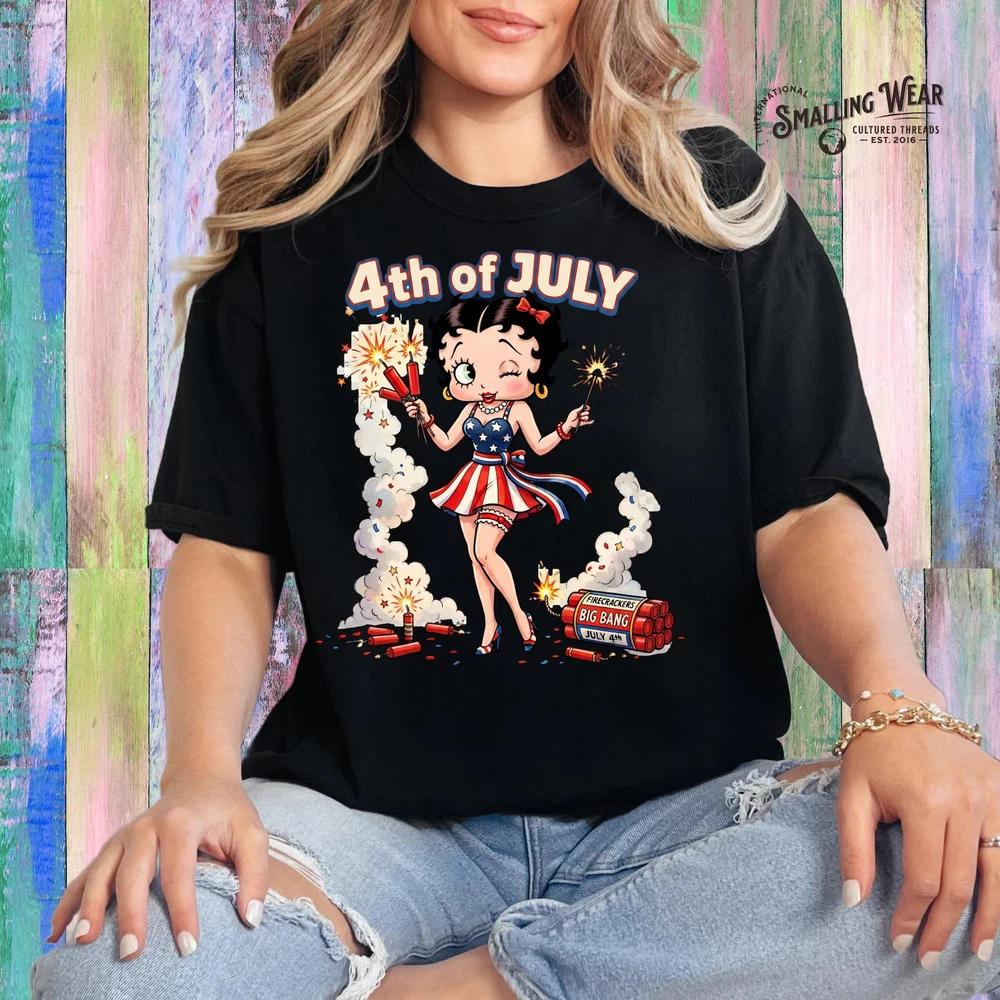 Patriotic Betty Boop 4th Of July Tshirt S