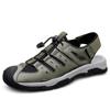 Fashion Men Leather Sandals Beach Sandals Shoes Non-slip Personality Slippers Outdoor Breathable Casual Shoes Comfortable Size 38-46