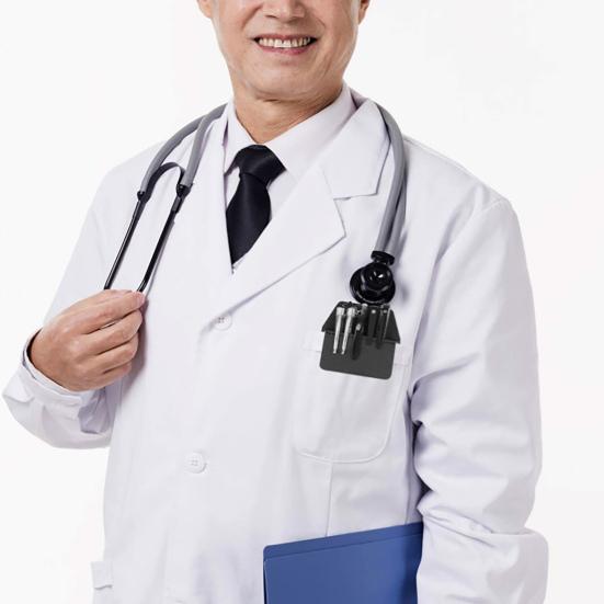 Pouzdro na pero s jemnou texturou, jednobarevná umělá kůže, chránič kapsy, pouzdro na tužky do laboratoře