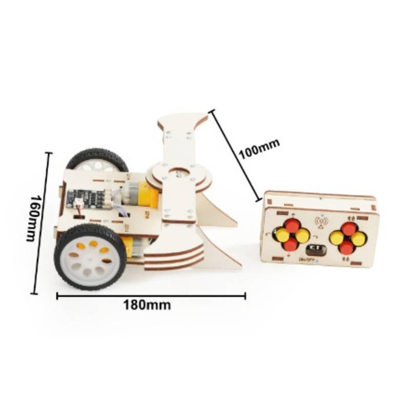 Wooden Remote Assembled Controlled Combat Vehicle With Rotating Wing Set Toy