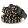 Fashion Bullet Accessories Belt Rivet Hollow Bullet Decoration Belt Leather Studded Goth Rock Punk Jeans Belt Designer Belts