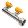 3 Way Gas Fitting F Type 1/2 Inch Dual Male Thread Brass Ball Valve Tee Connector for Gas Pipe Stove Water Heater