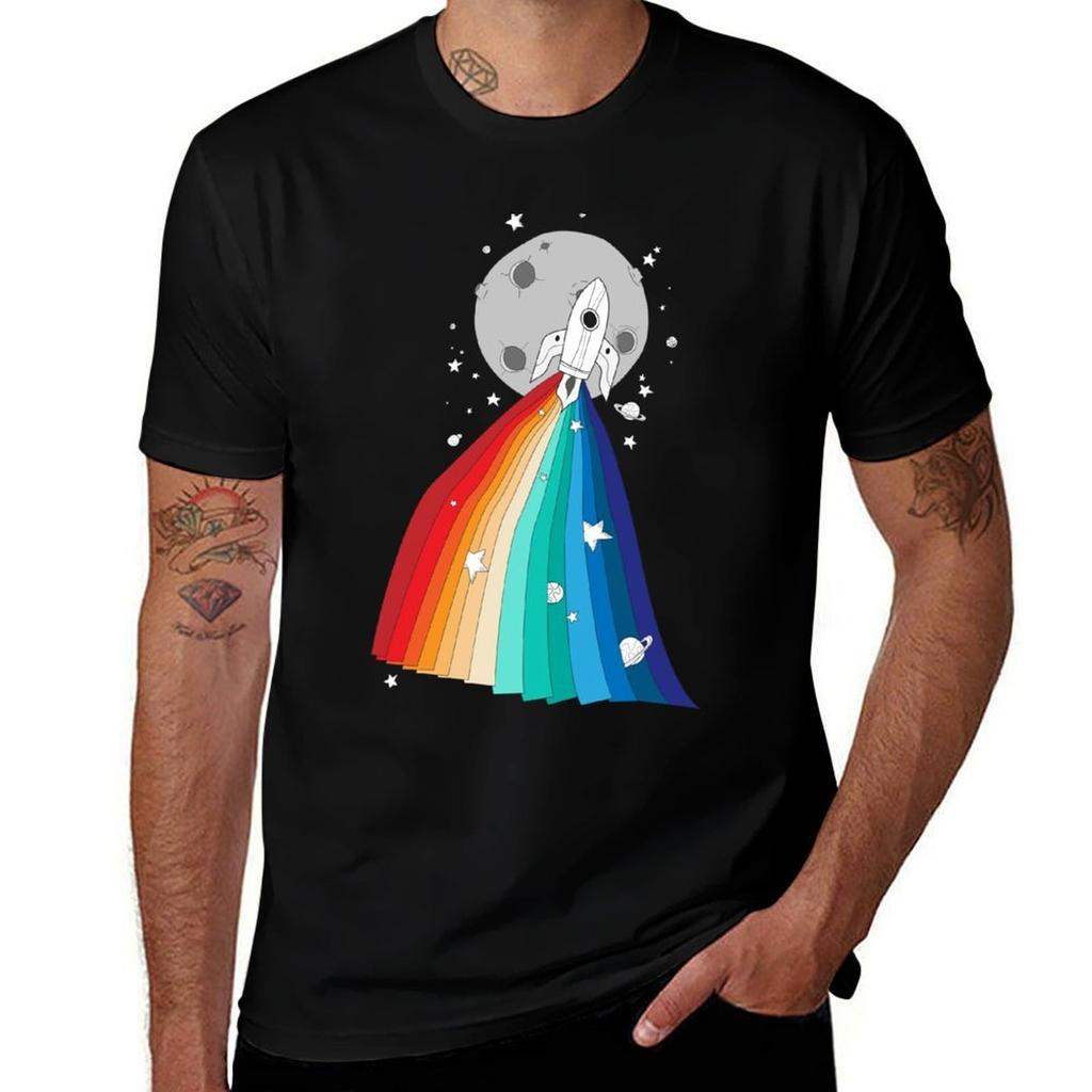 Pride Rocket TShirt All Match Print Short Sleeve Top TShirt