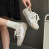 Thick bottom women's new versatile lace-up color matching fashion casual retro
