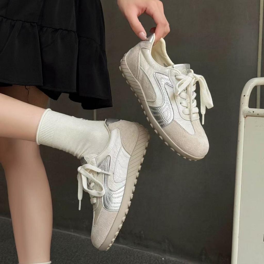 Thick bottom women's new versatile lace-up color matching fashion casual retro