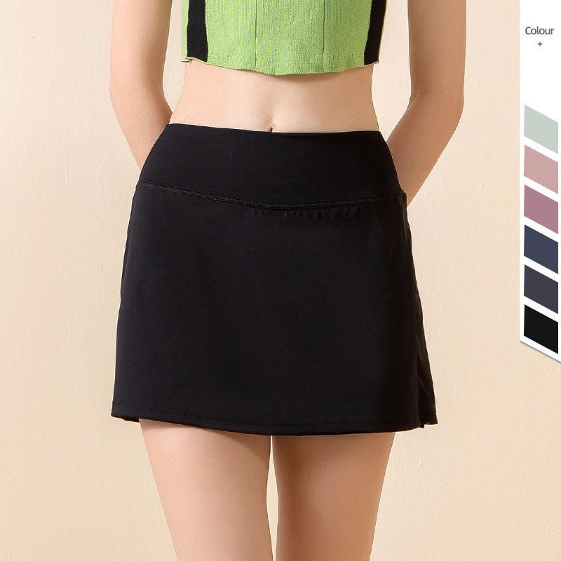 Spring and Summer Women's New Split Hip Covering Anti-embarrassment Quick-drying Fitness Sports Yoga Cover Short Skirt Tennis Skirt