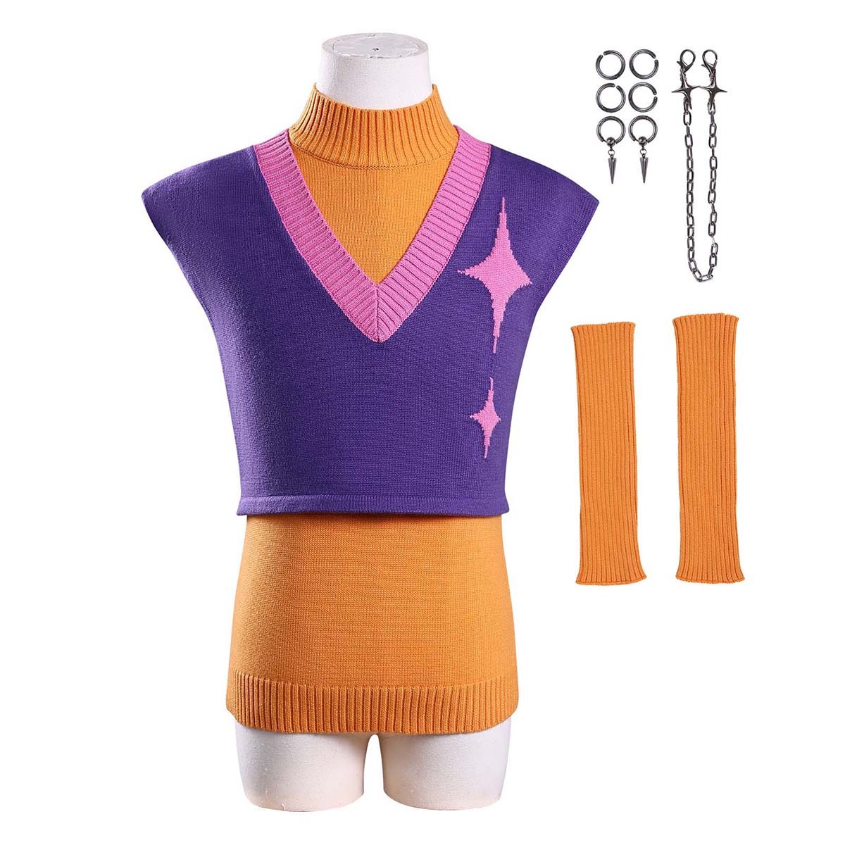 Movie Anime SODA POP Saja Boys Mystery Cosplay Sweater Costume or Wig AOKG-170 (Purple,S) фиолетовый