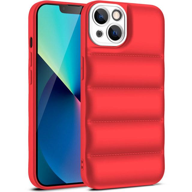 

Роскошный тканевый чехол-пуховик для Apple Iphone 13 12 Pro X Xs Xr Max 11 Mini, чехол-пуховик, мягкий модный брендовый чехол For iPhone 13 Pro красный