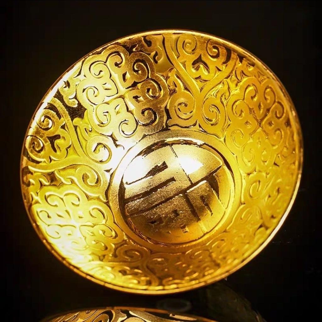 Ceramic Gold Glaze Kung Fu Tea Cup – Handmade Porcelain Small Bowl for Office