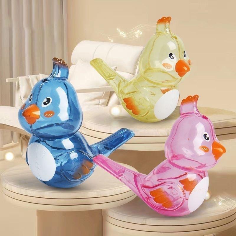 1Pcs Bathtime Musical Toys Cartoon Bird Whistle Water Whistle Bird Shaped With Lanyard Small Musical Instrument Toy Gift
