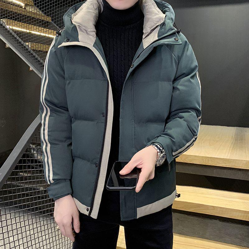 Men's Hooded Winter Cotton Jacket: Casual, Youthful, Thick, and Warm.