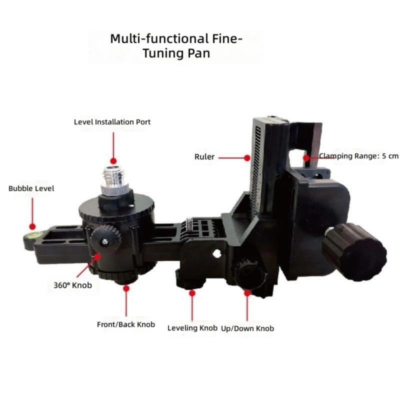 Precisions Adjustable Lasers Level Mount With 360 Rotations & Double Clamps Great For Accurate Alignment In Tight Space