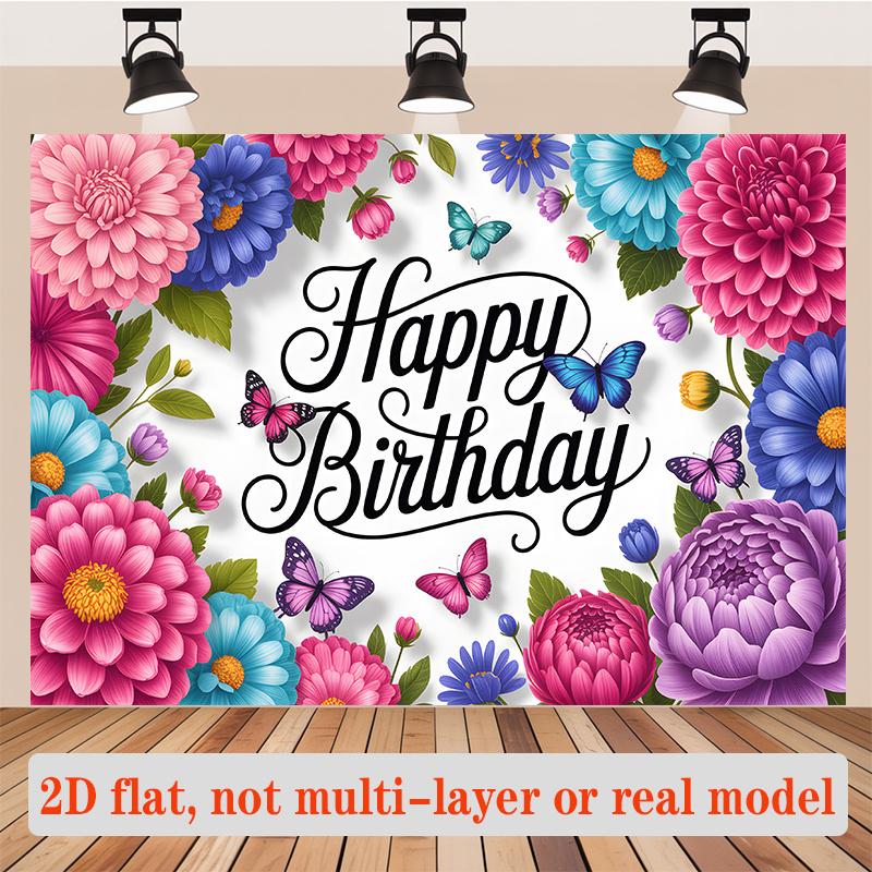 1pc Floral Party Backdrop - Celebration Decor