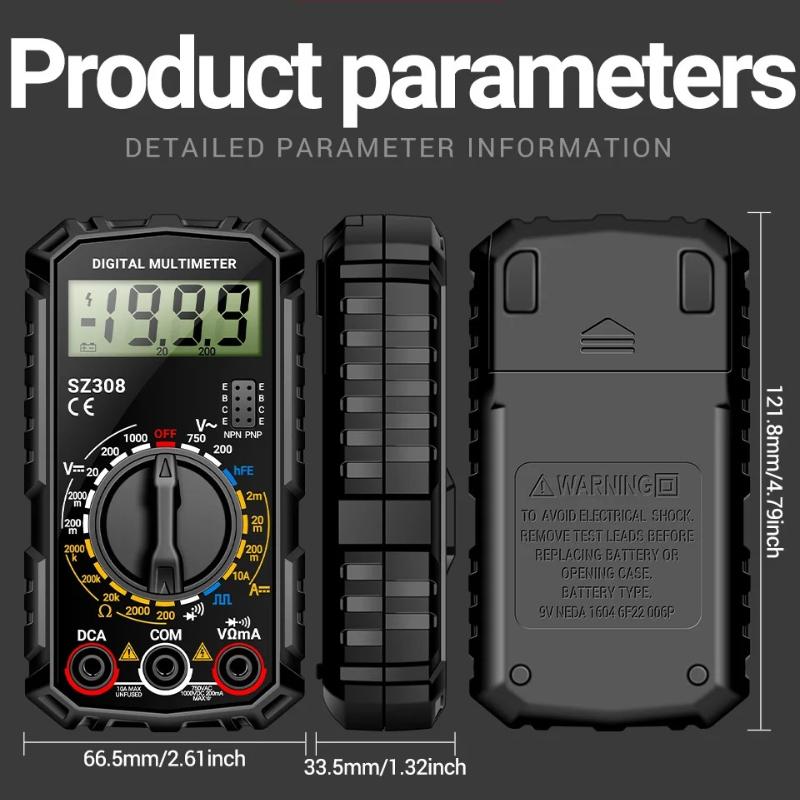 New ANENG SZ308 Digital Multimeter and B20 Test Pencil Set AC/DC Current Meter Voltage Resistance Meter Electrician LCD Backlight Ohm Square Wave Test
