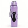 1PC Black Cat Star Doodle Art 750ml Color Plastic Sports Water Bottle Leakproof Flip Straw Lid Suitable for Sports Office Home Use