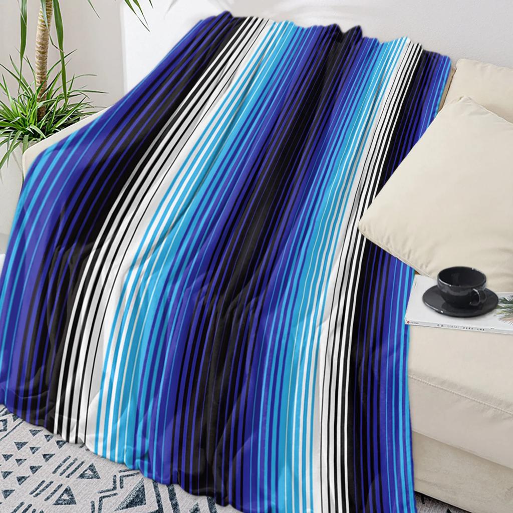 Colorful Mexican Stripes Throw Blanket for Kids Warm Sofa Blanket Flannel Blanket Portable Soft Bedspread