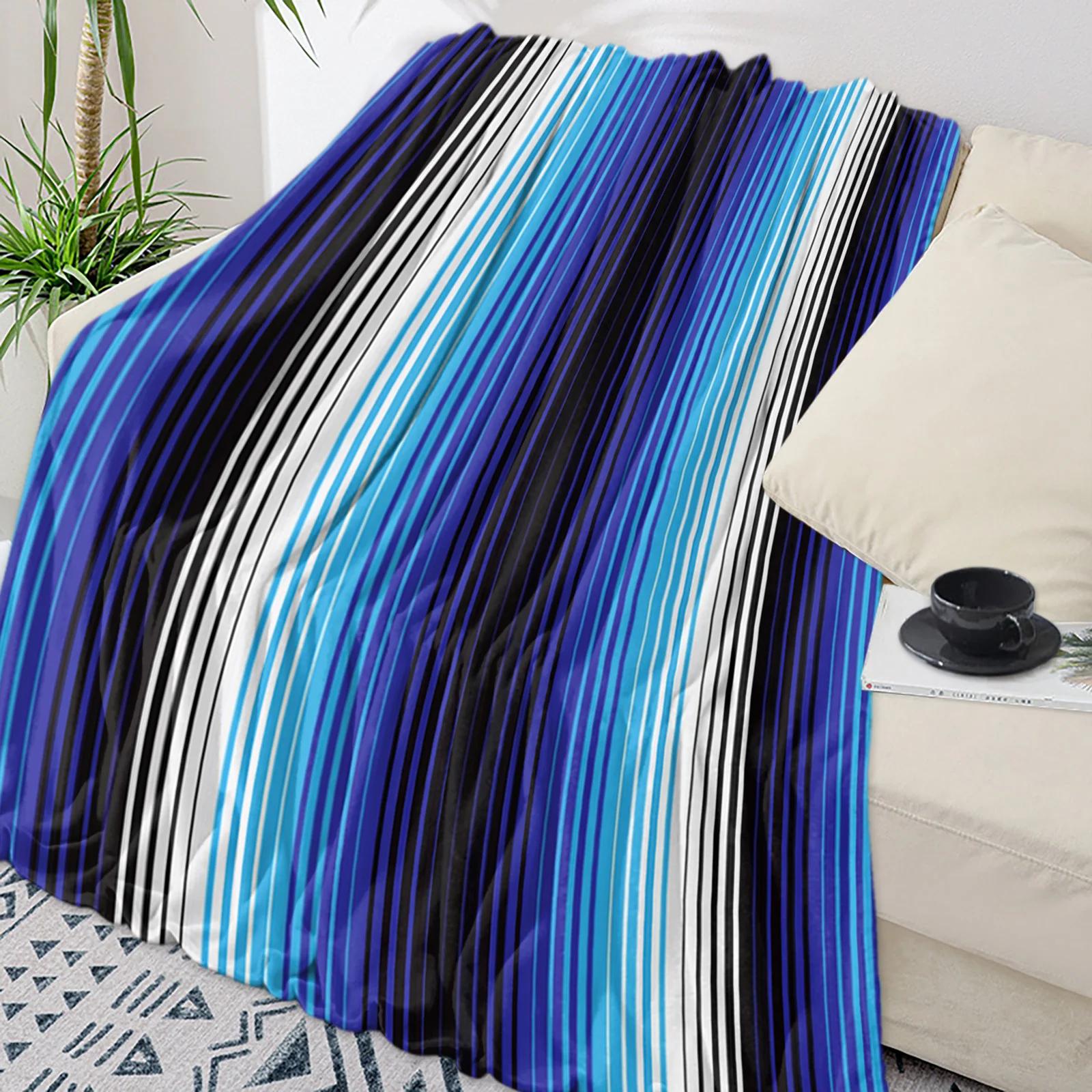 Colorful Mexican Stripes Throw Blanket for Kids Warm Sofa Blanket Flannel Blanket Portable Soft Bedspread 100cmx150cm