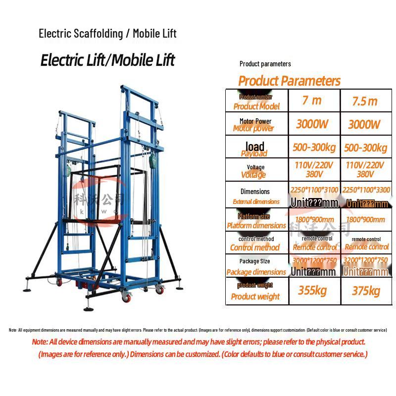 Foldable Remote-Control Electric Lifting Platform - Portable, Small, Movable Scaffold for Cargo, Hand, and Foot Operation