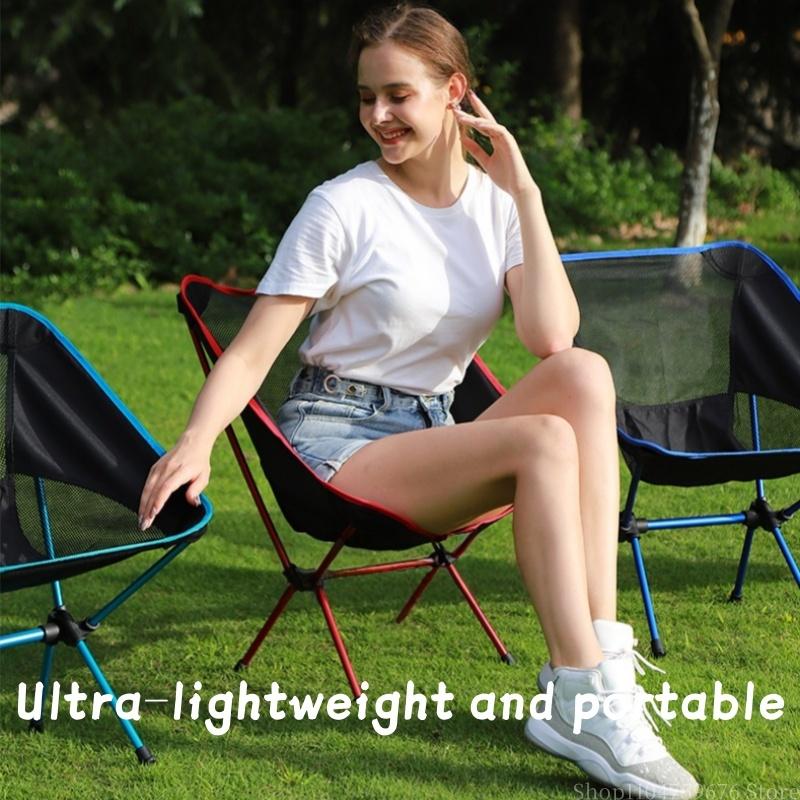 Outdoor Foldable Camping Chairs Set Lightweight folding Chair Ultralight Backpacking Moon Chairs for Garden Picnic Beach Fishing