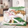 Cardcaptor Sakura Beautiful Cartoon Flannel Blanket, Printed Decorative Throw, Warm and Soft for Bedroom, Sofa and Outdoors_LIAN