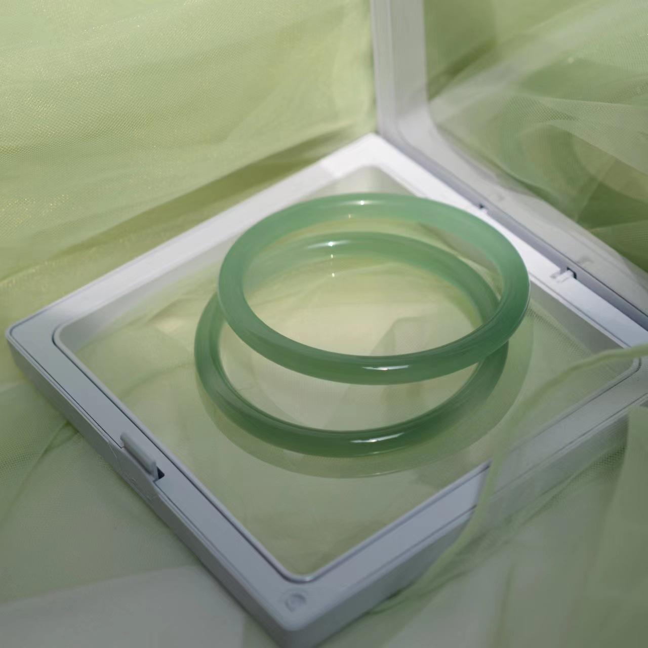 6 мм натуральный масляный синий халцедон браслет модный браслет с изумрудом женский — фото 5