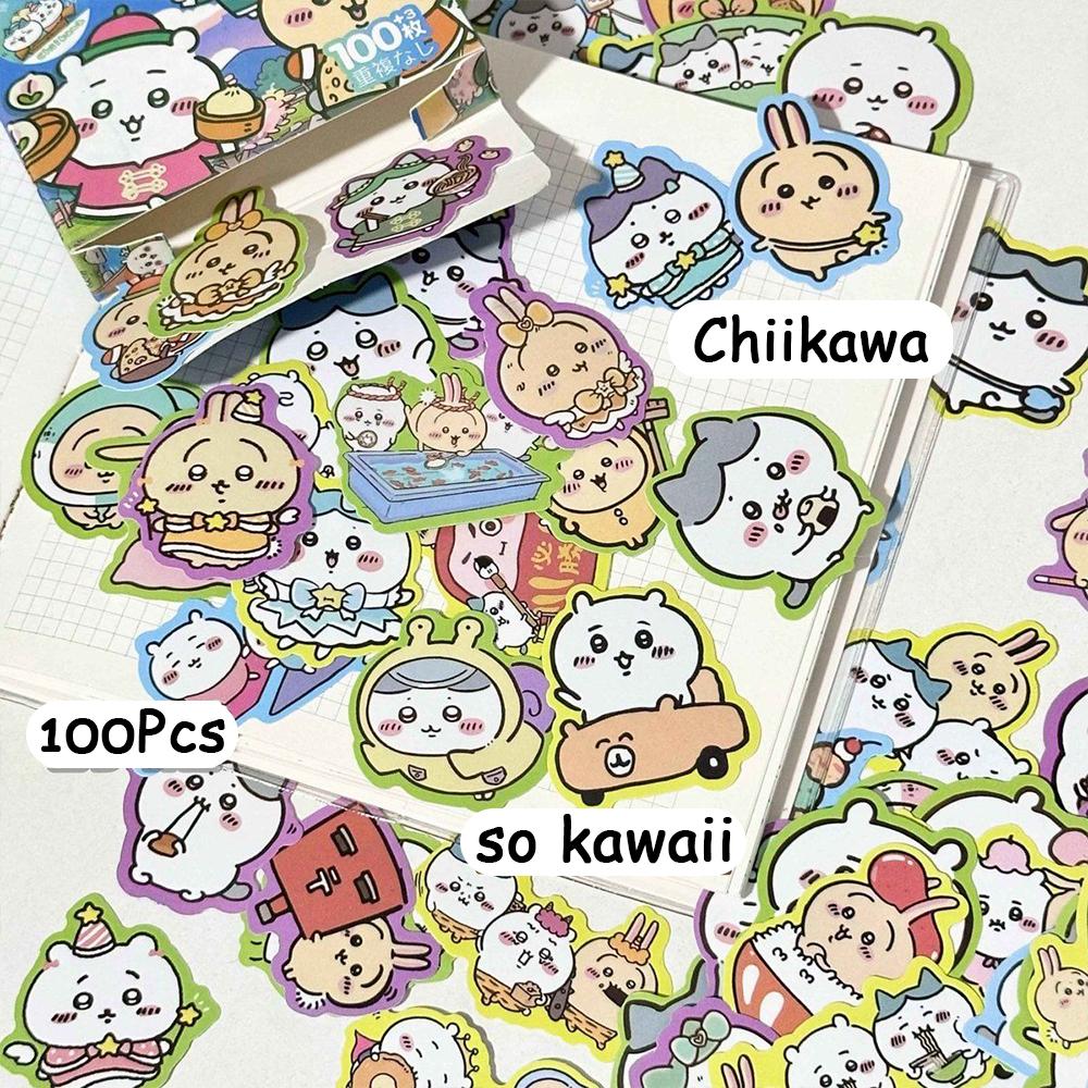 60100Pcs Chiikawa Hachiware Usagi Stickers Cartoon Laptop Phone Case Luggage Fridge Decal Graffiti Waterproof Sticker Toys