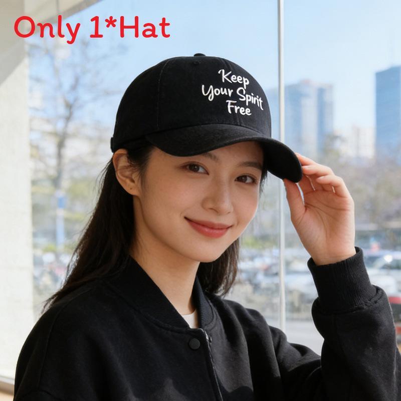 Denim Baseball Cap Women Casual Sun Protection Embroidered Letter For Spring Summer Autumn