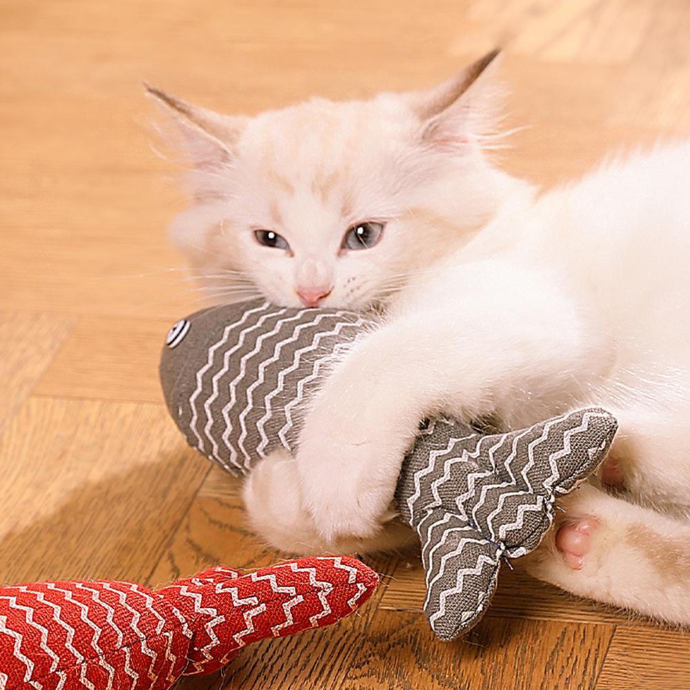 1PC Fun Cat Sackcloth Fish Toy High With Catnip Fish Pet Cat Gnawing Inside The Toy Room