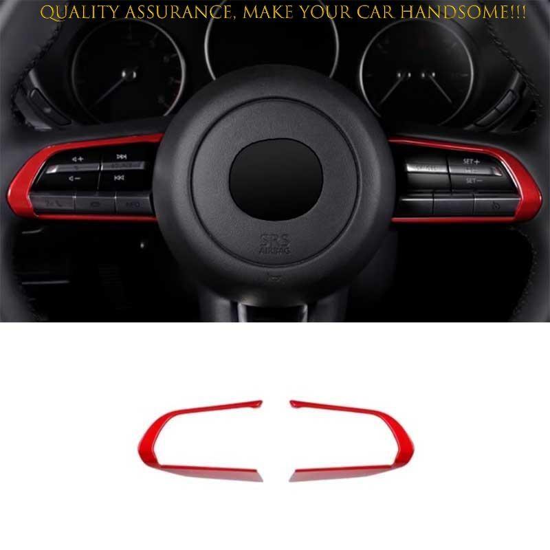 For Mazda CX-50 2023-2024 Glossy Red Steering Wheel Control Button Cover Trim