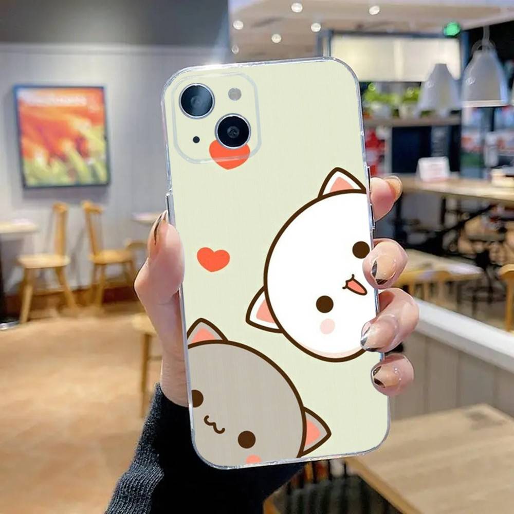 Cute BuBu DuDu Phone Case For iPhone 16,15,14,13,12,11 Pro,Max,Plus,X,XS,XR,SE,Mini Transparent Silicone Soft