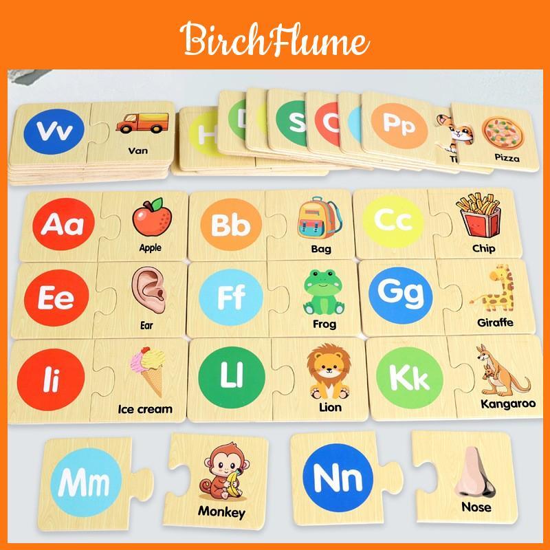 Wooden Animal Matching Puzzle For Kids With Alphabet Blocks Educational Toy For Preschoolers