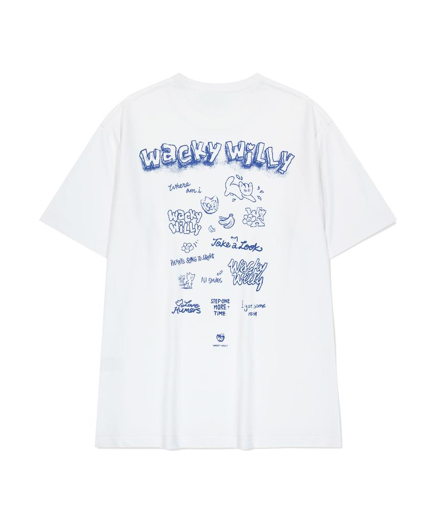 WACKY WILLY Sketch Graphic Short Sleeve T-Shirt (3 Colors)