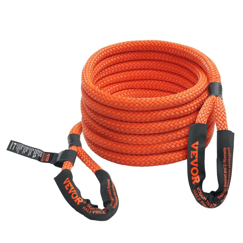 1" x 20' Kinetic Recovery Tow Rope 38,000 lbs, Heavy-Duty Off Road Snatch Strap, Extreme Duty 30% Elasticity Energy Snatch Strap for Jeep Car Truck