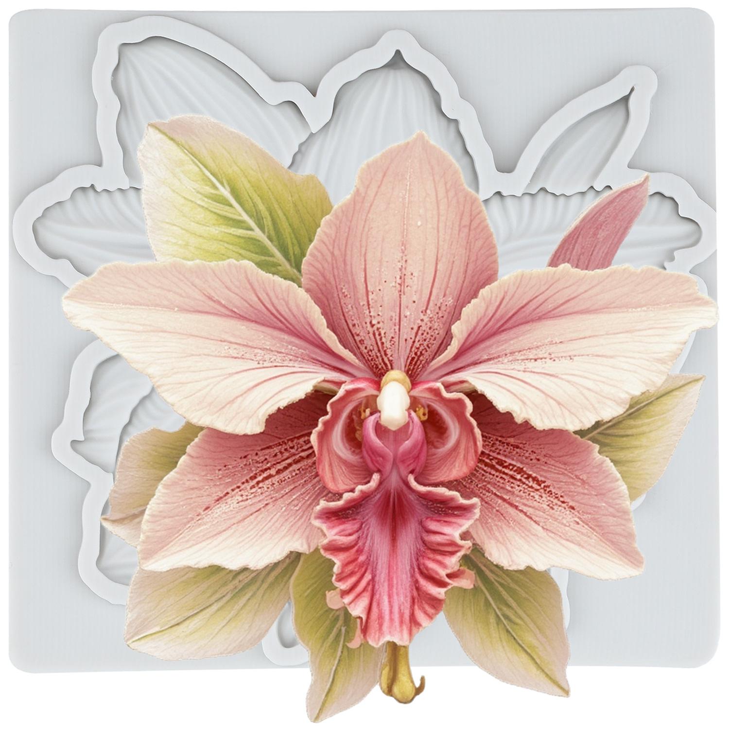 

Orchid Flower Silicone Molds Orchid Fondant Mold Cake Decorating Tools Cupcake Topper Candy Chocolate Gumpaste Mold серый