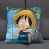 Anime Op Luffy Pillow Cover, Cute Chibi Smile Print Cushion Cover, Polyester Throw Pillow Case For Sofa Bedroom Car, Home Decor